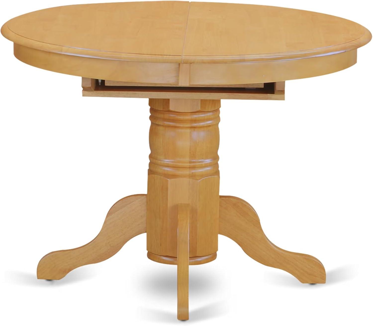 Oak 5-Piece Oval Dining Table Set with Butterfly Leaf