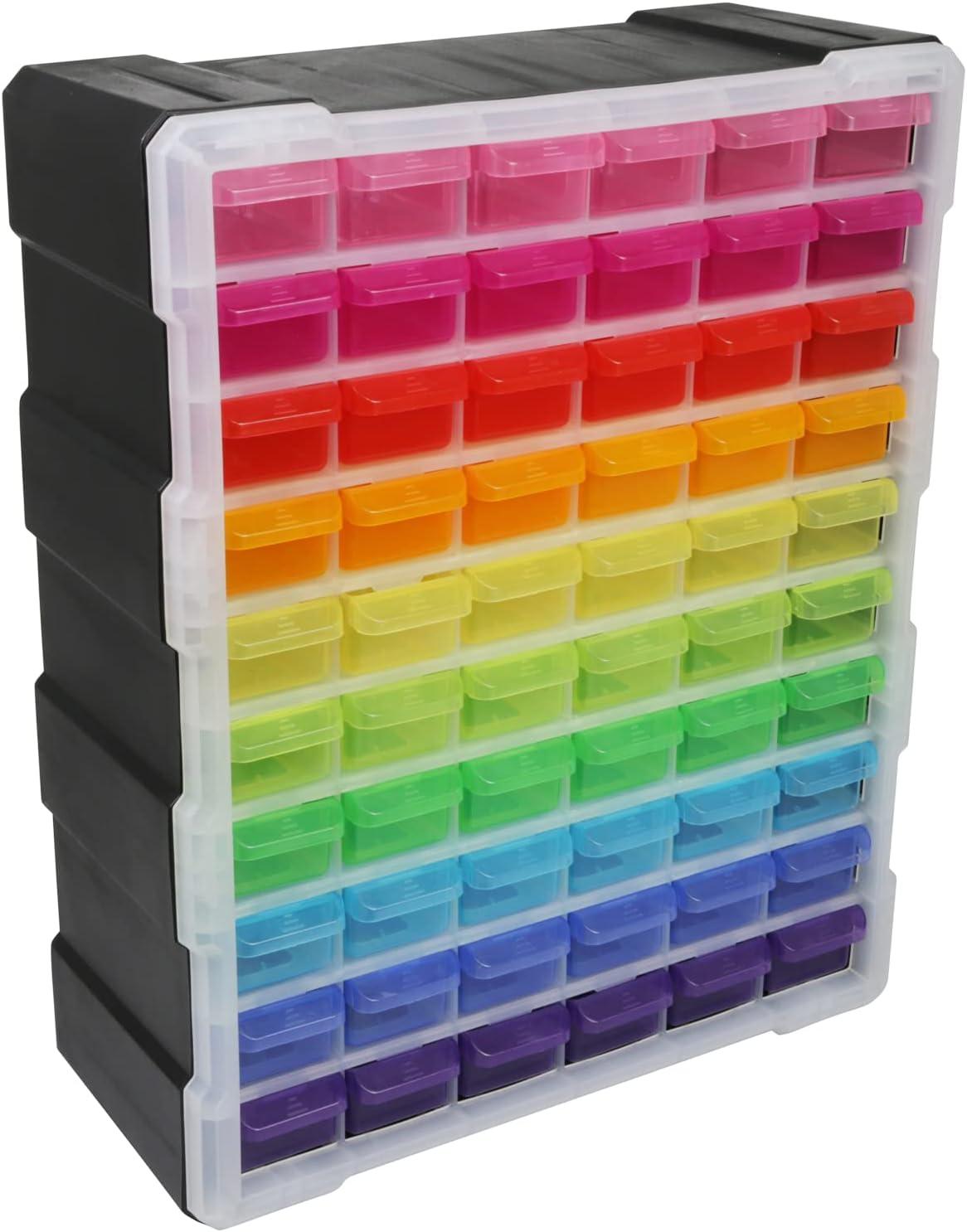 Everything Mary 60 Drawer Organizer, Multicolor, Multi-Purpose Plastic Cabinet - Small Parts Storage