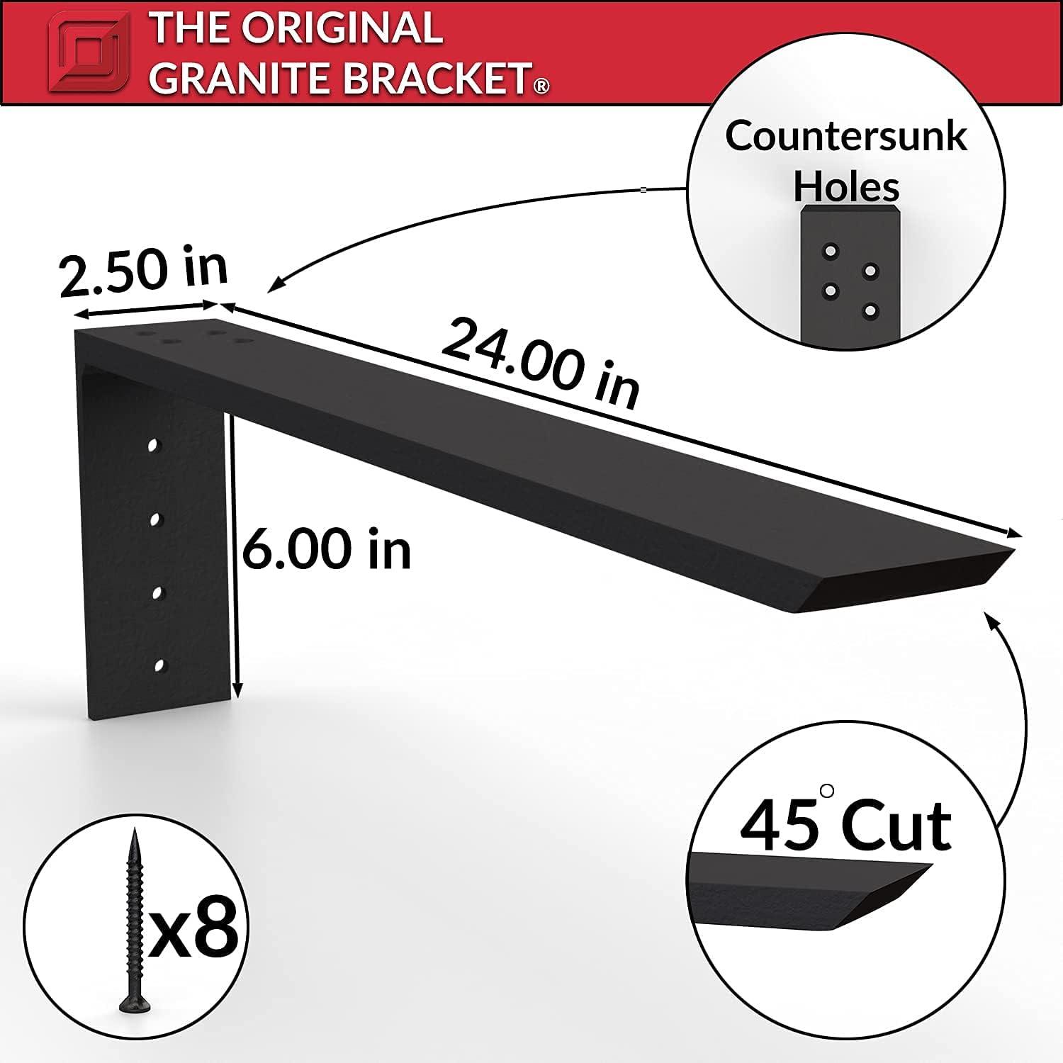 Granite-Ready Matte Finish 24" L-Bracket Countertop Support