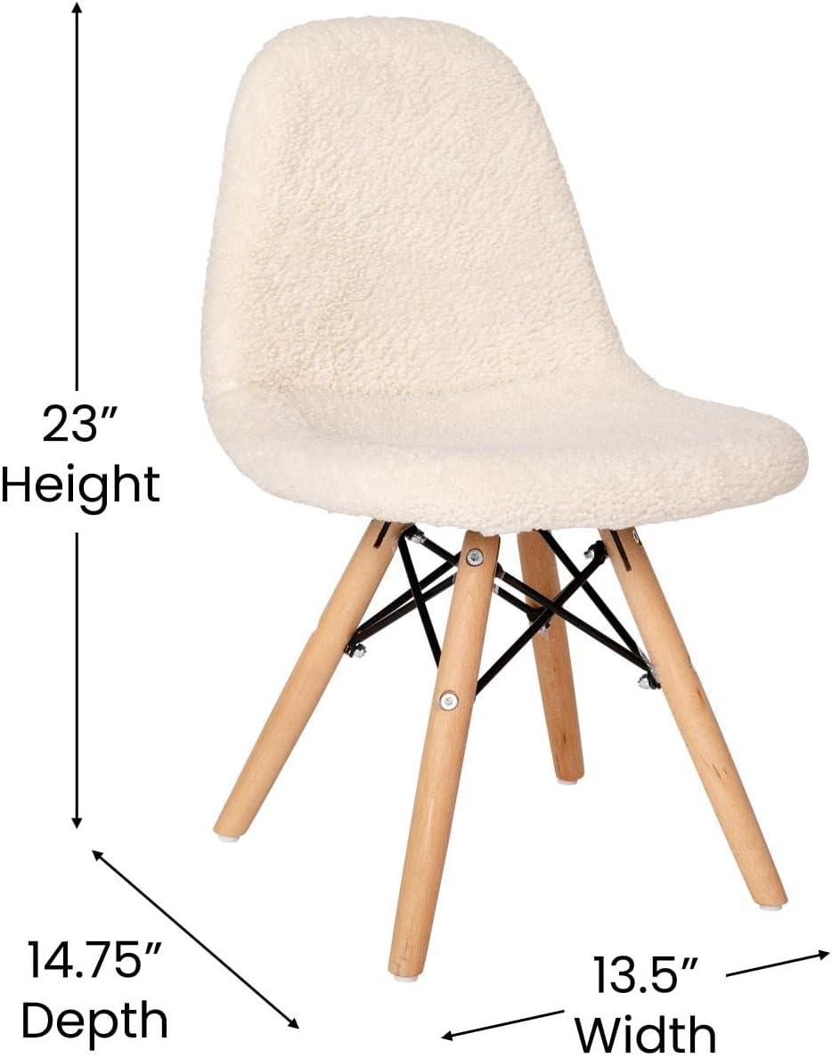 Flash Furniture Zula Collection Kids Furry Chairs, Off-White