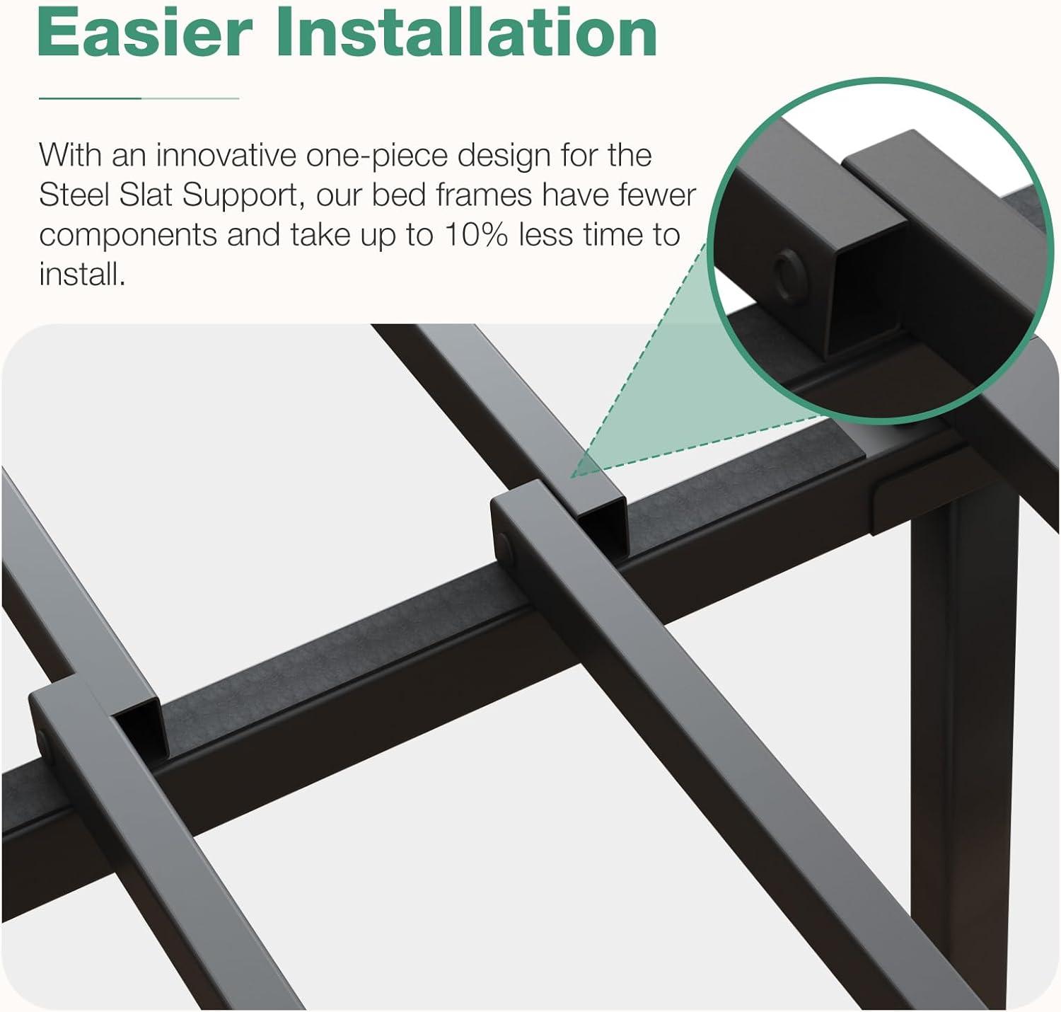 Novilla King Size Bed Frame, 14 Inch Metal Platform Bed Frame King Size with Storage Space Under Bed, Heavy Duty Steel Slat Support, Easy Assembly, No Box Spring Needed