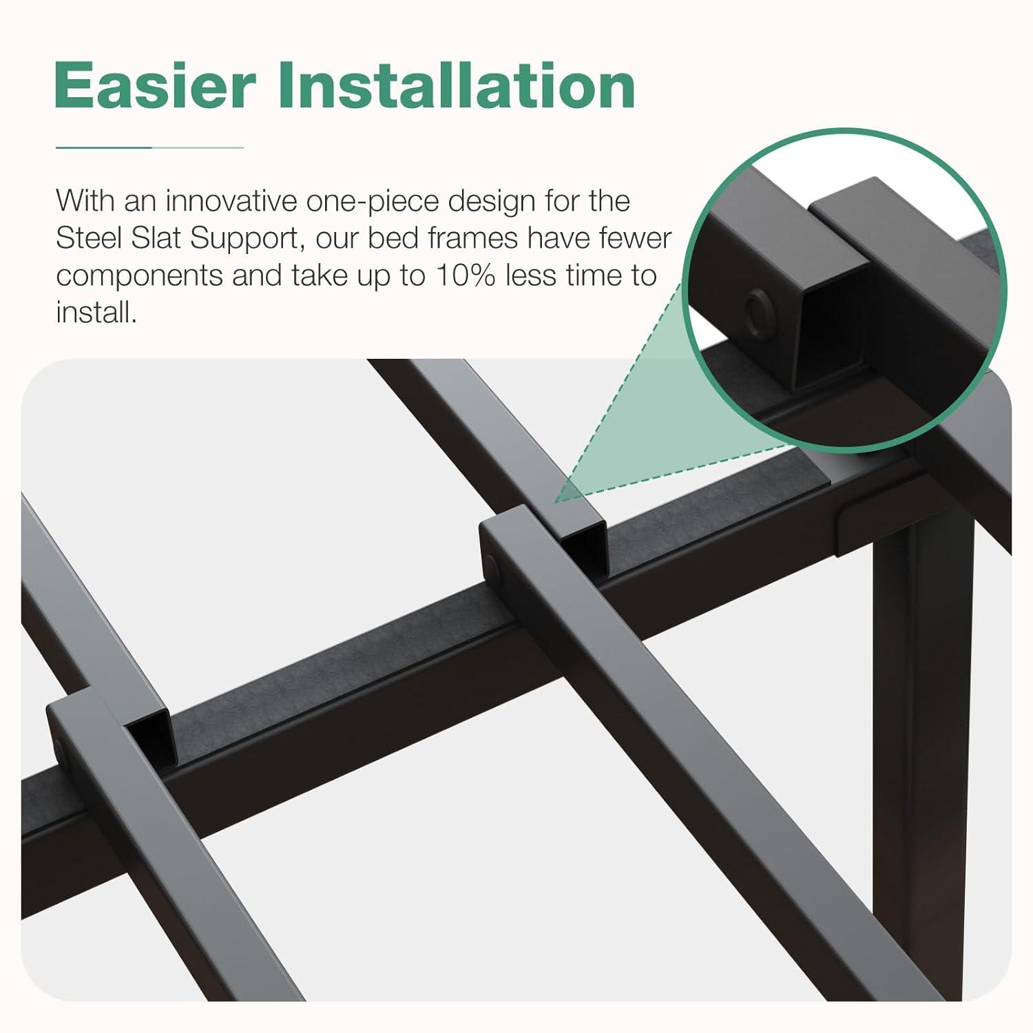 Novilla King Size Bed Frame, 14 Inch Metal Platform Bed Frame King Size with Storage Space Under Bed, Heavy Duty Steel Slat Support, Easy Assembly, No Box Spring Needed