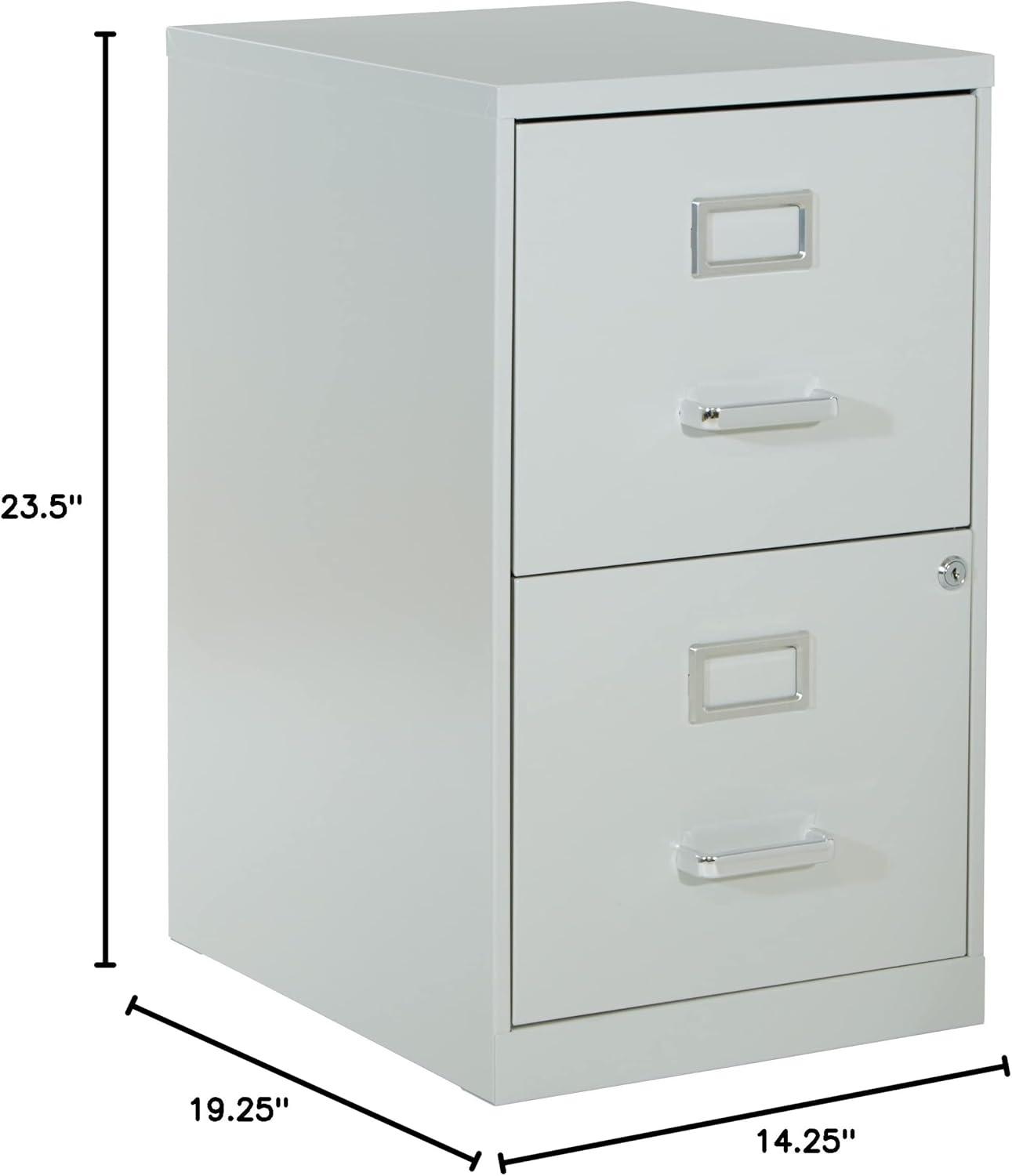 2 Drawer Locking Metal File Cabinet in Gray