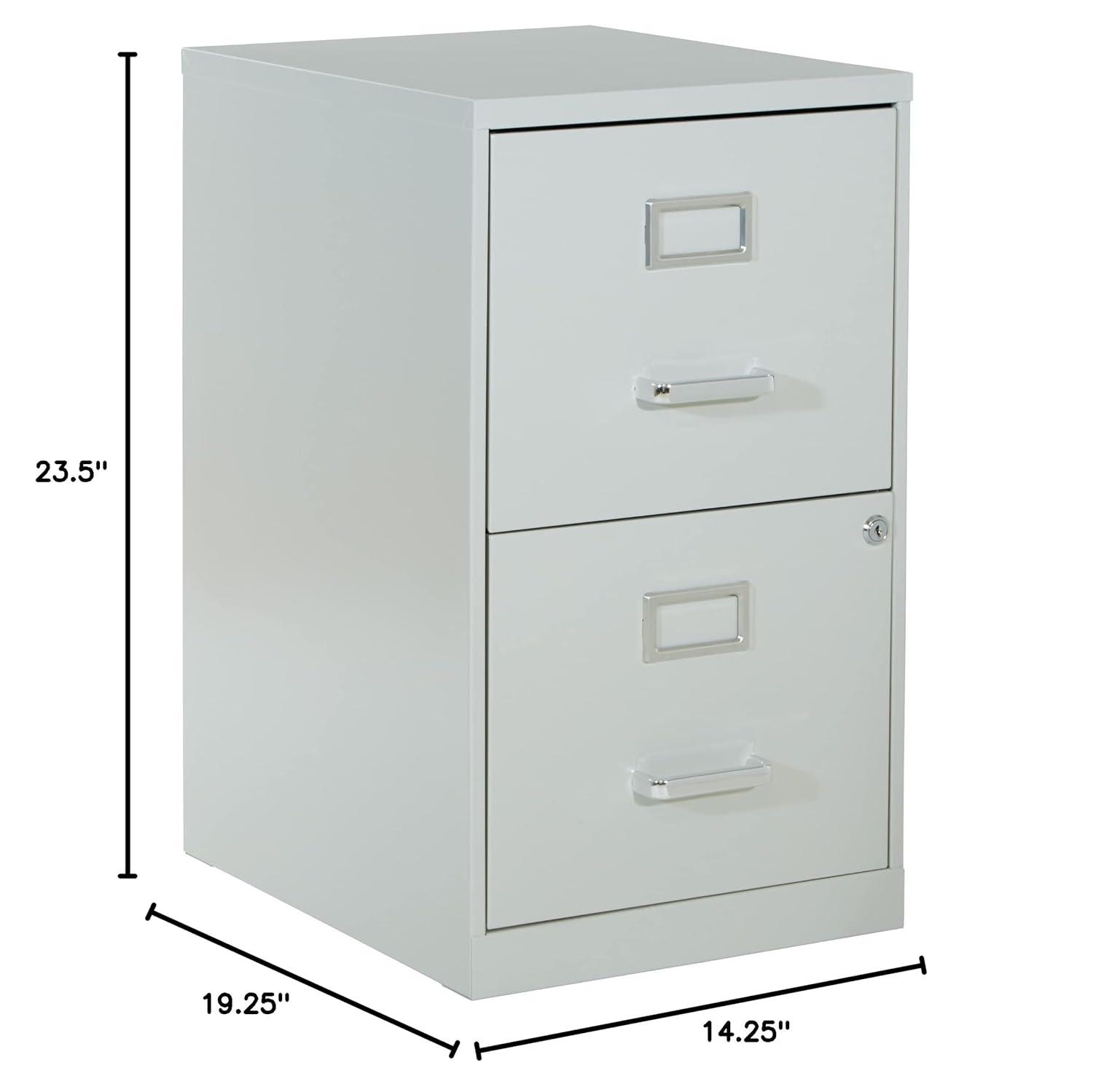 2 Drawer Locking Metal File Cabinet in Gray