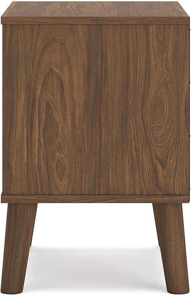 Auburn Brown 1-Drawer Mid-Century Modern Nightstand