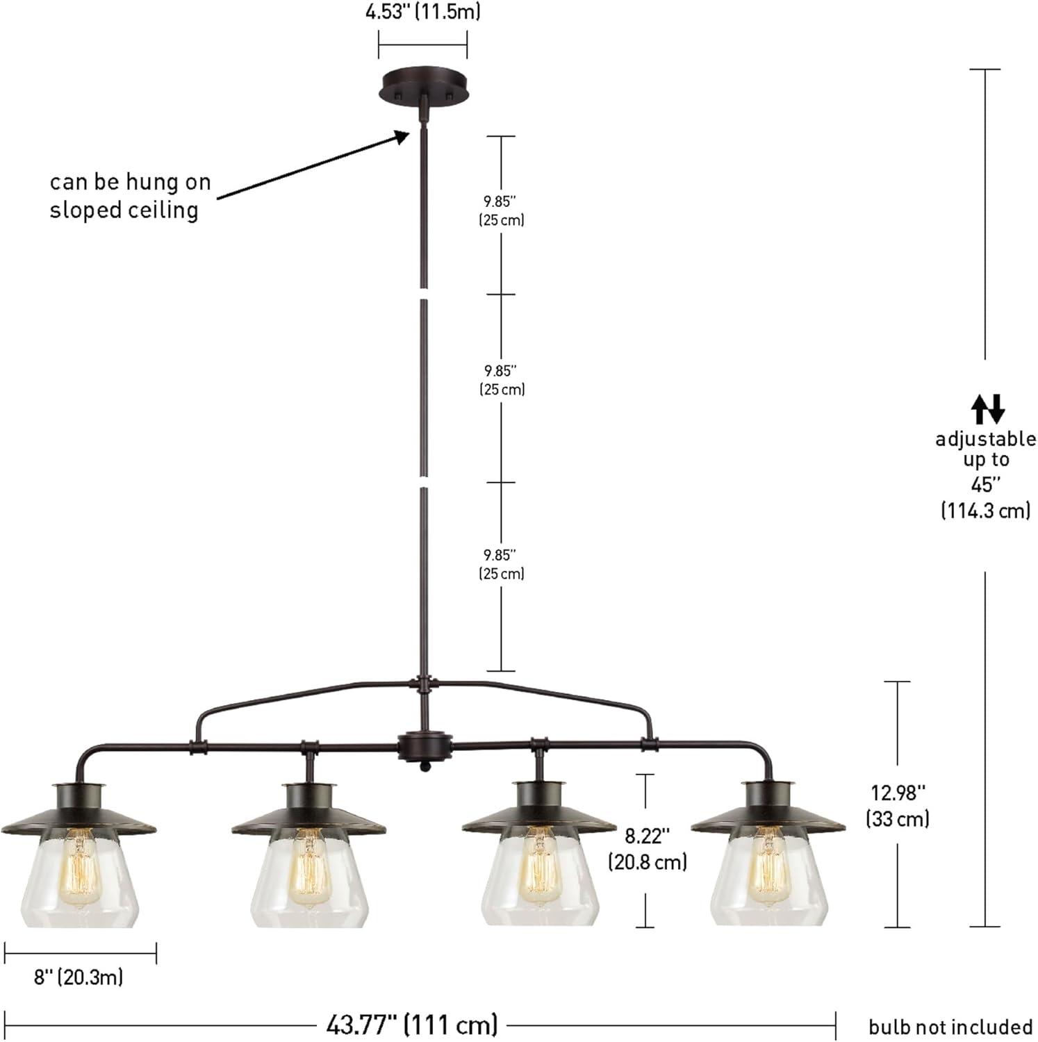 Globe Electric Nate 4-Light Oil Rubbed Bronze Pendant, 65382