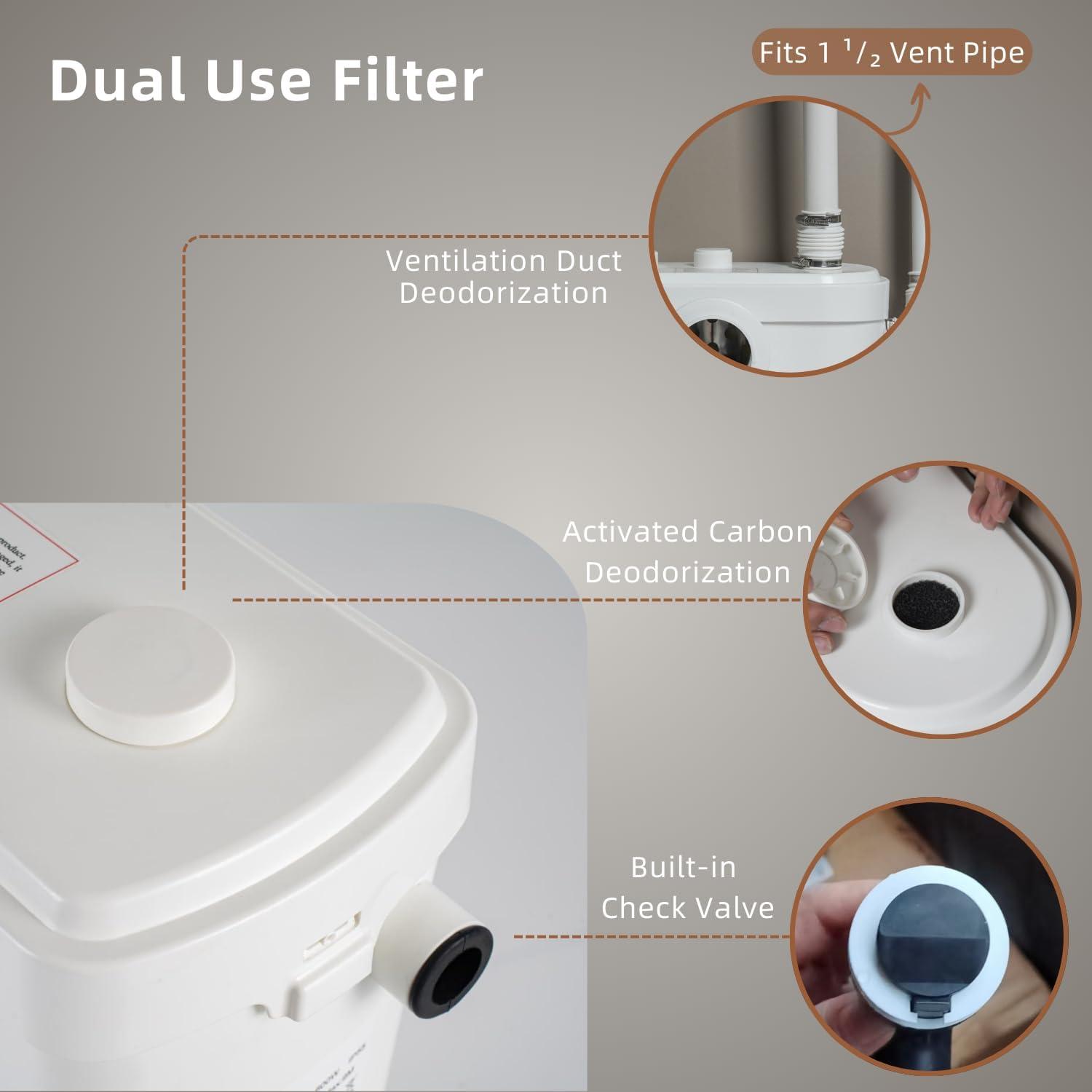 MaceratingFlo ARES 750W Upflush Toilet System, Elongated Bowl & 18" Comfort Height, 4-Inlet Ideal for Basements, Quiet & Efficient Macerator Pump Up to 36 Feet, Easy Installation