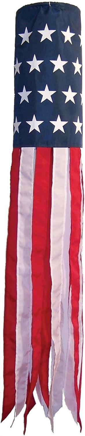 40-Inch Patriotic Stars and Stripes Polyester Windsock