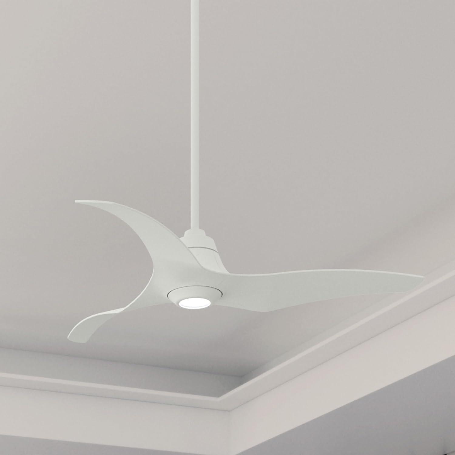 Porcelain White 60" Arwen 3-Blade Ceiling Fan with LED Light and Remote