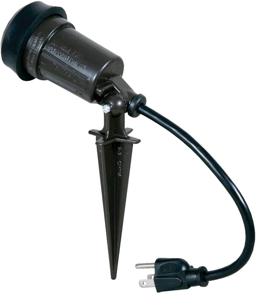 Spike Light 10.875" Black Steel Adjustable Outdoor Lighting