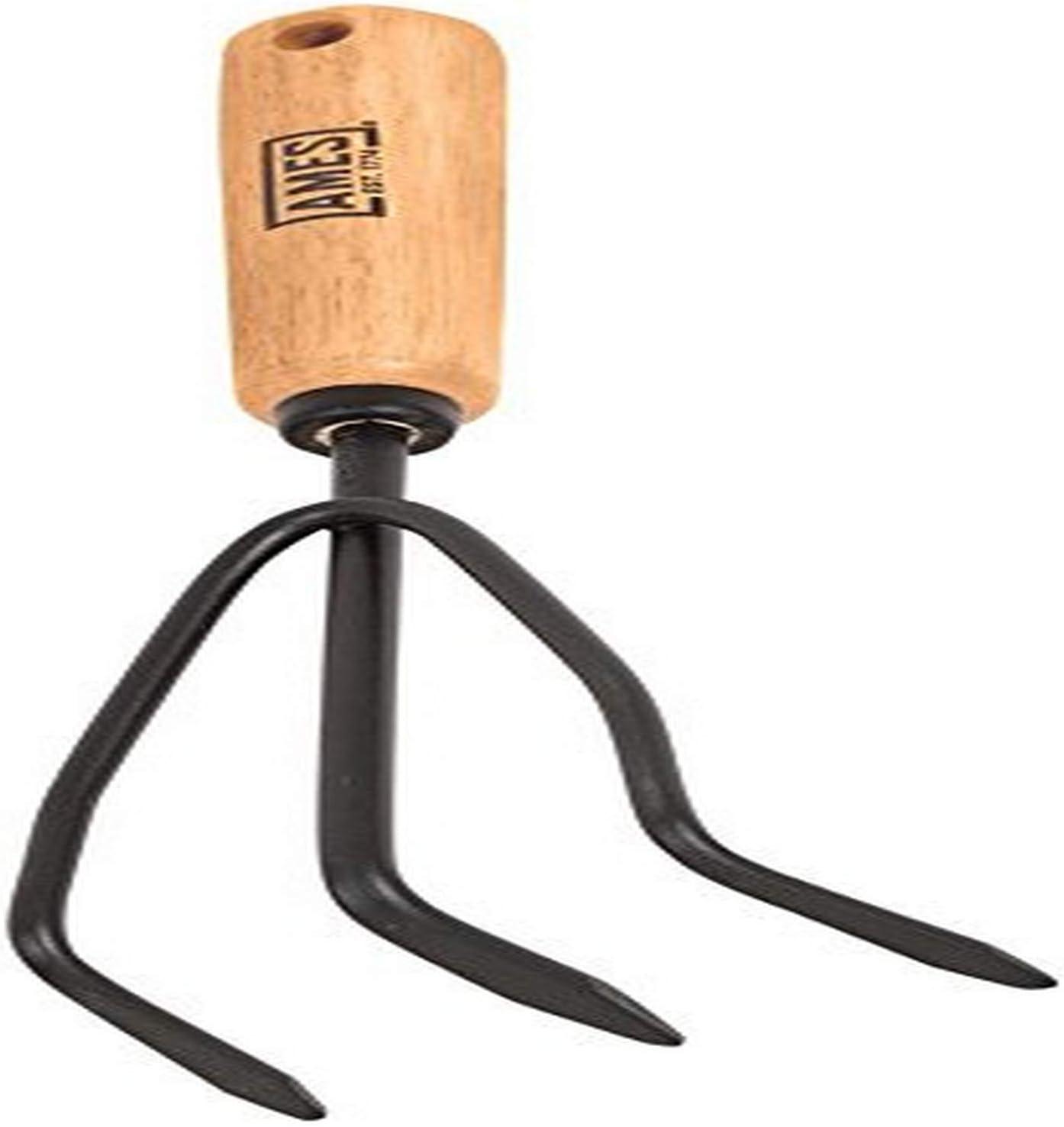 3-Tine Hand Cultivator with Wood Handle - AMES