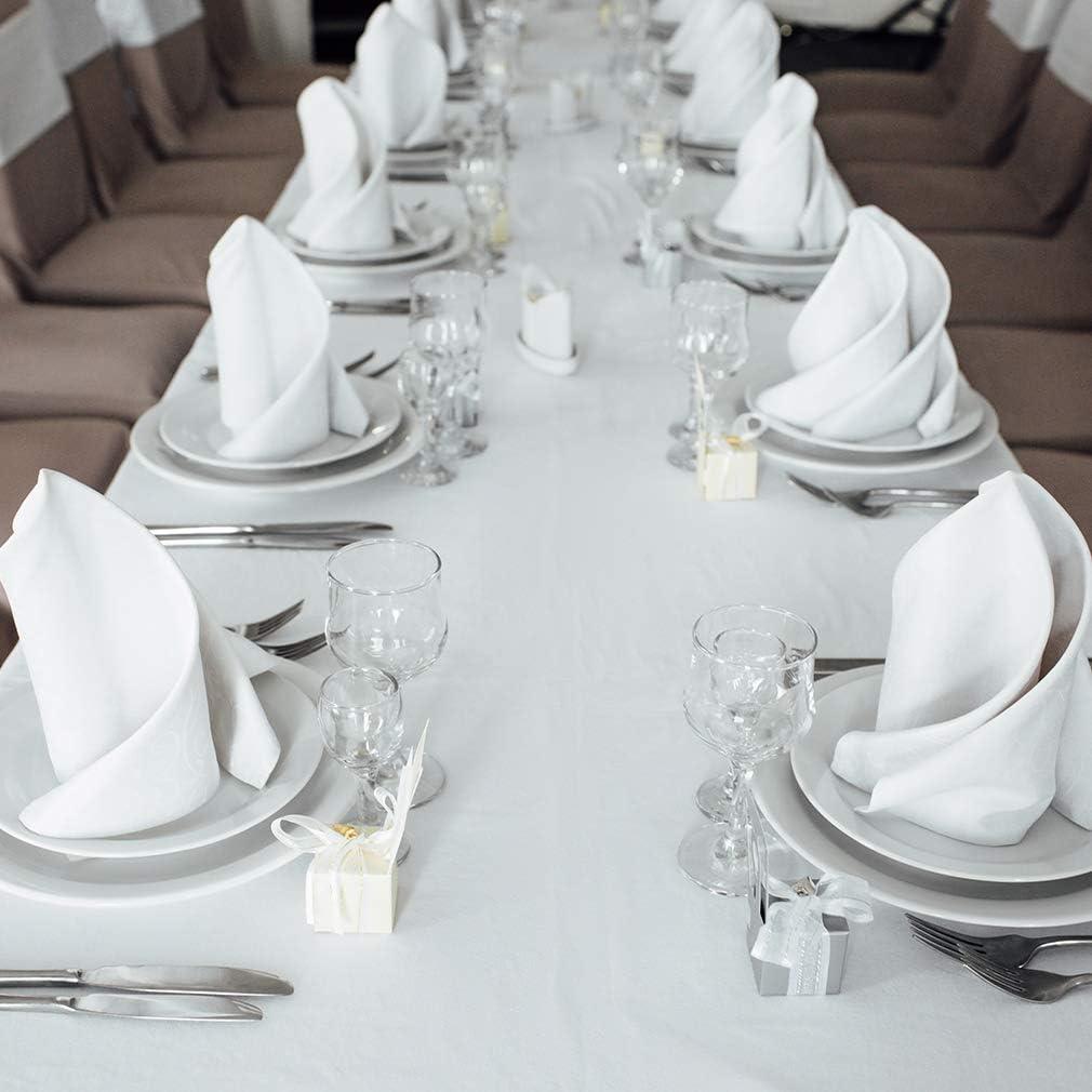 Set of 12 White Cotton Dinner Napkins 18x18"