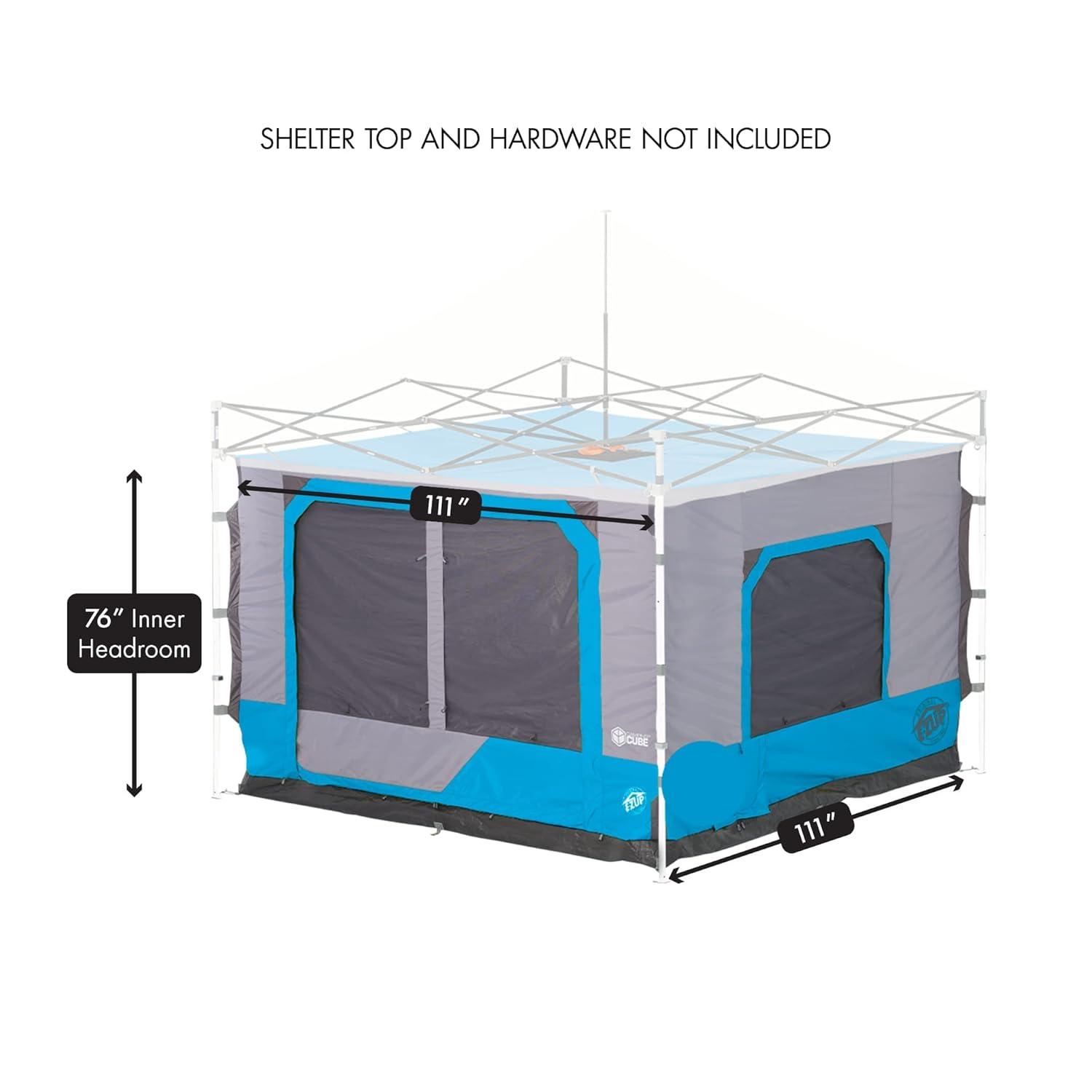 E-Z UP 10' x 10' Gray and Blue Camping Cube Tent