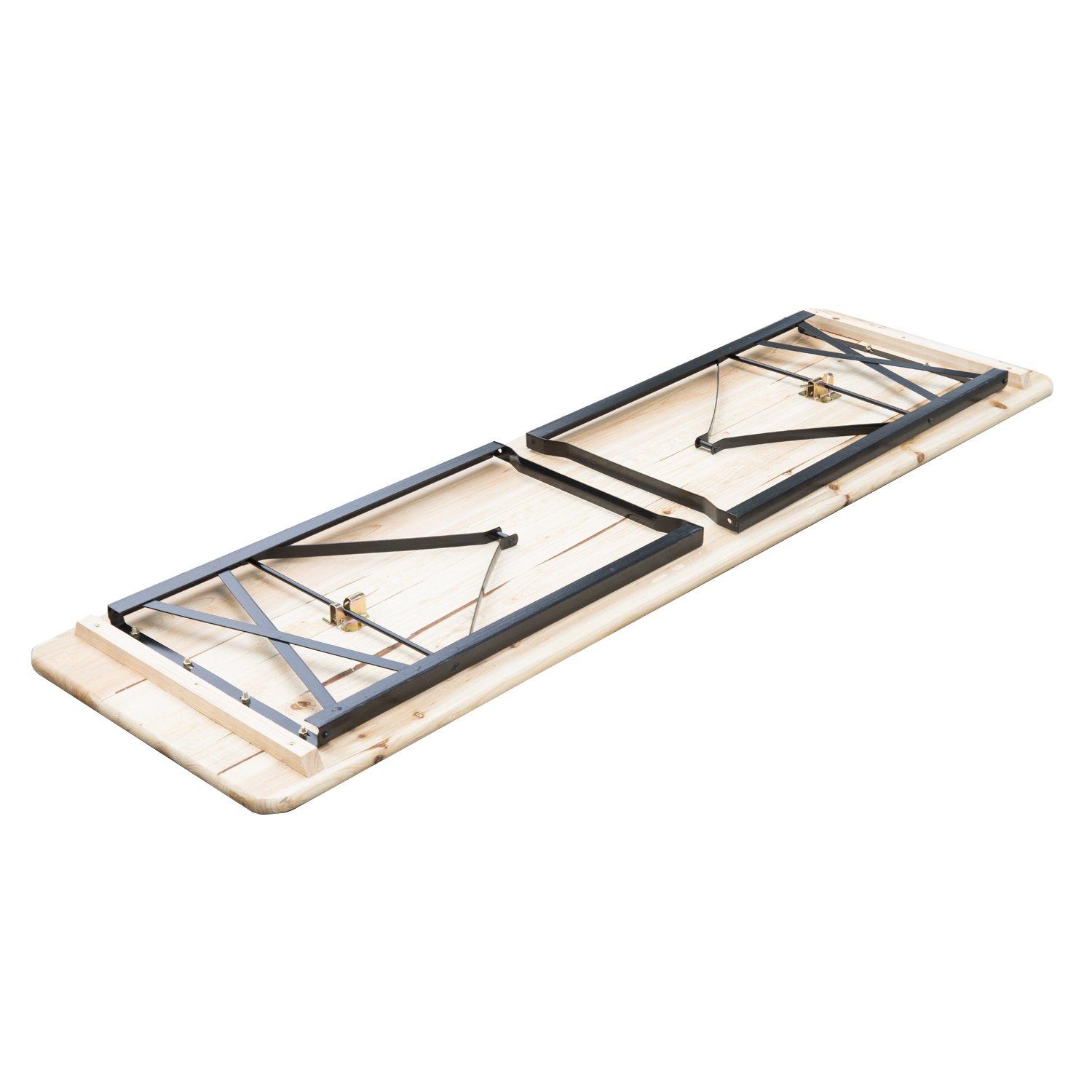 Outsunny 6' Portable Picnic Table and Bench Set, Outdoor Wooden Folding Camping Dining Table Set for Patio Garden Outdoor Activities