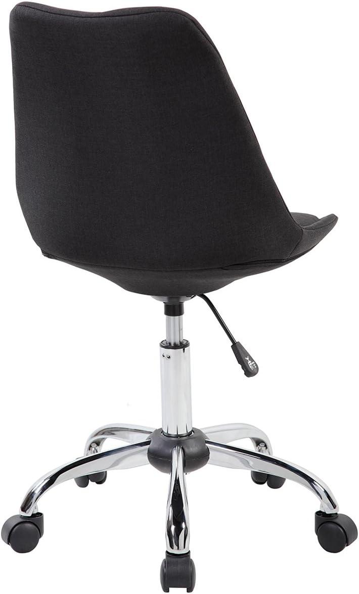 Elegant Black Fabric Swivel Task Chair with Tufted Design