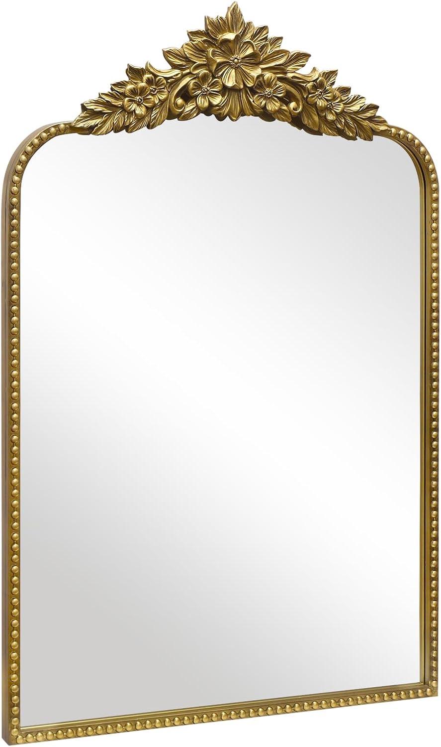 Gold Arched Baroque Ornate Wall Mirror 36" x 24"