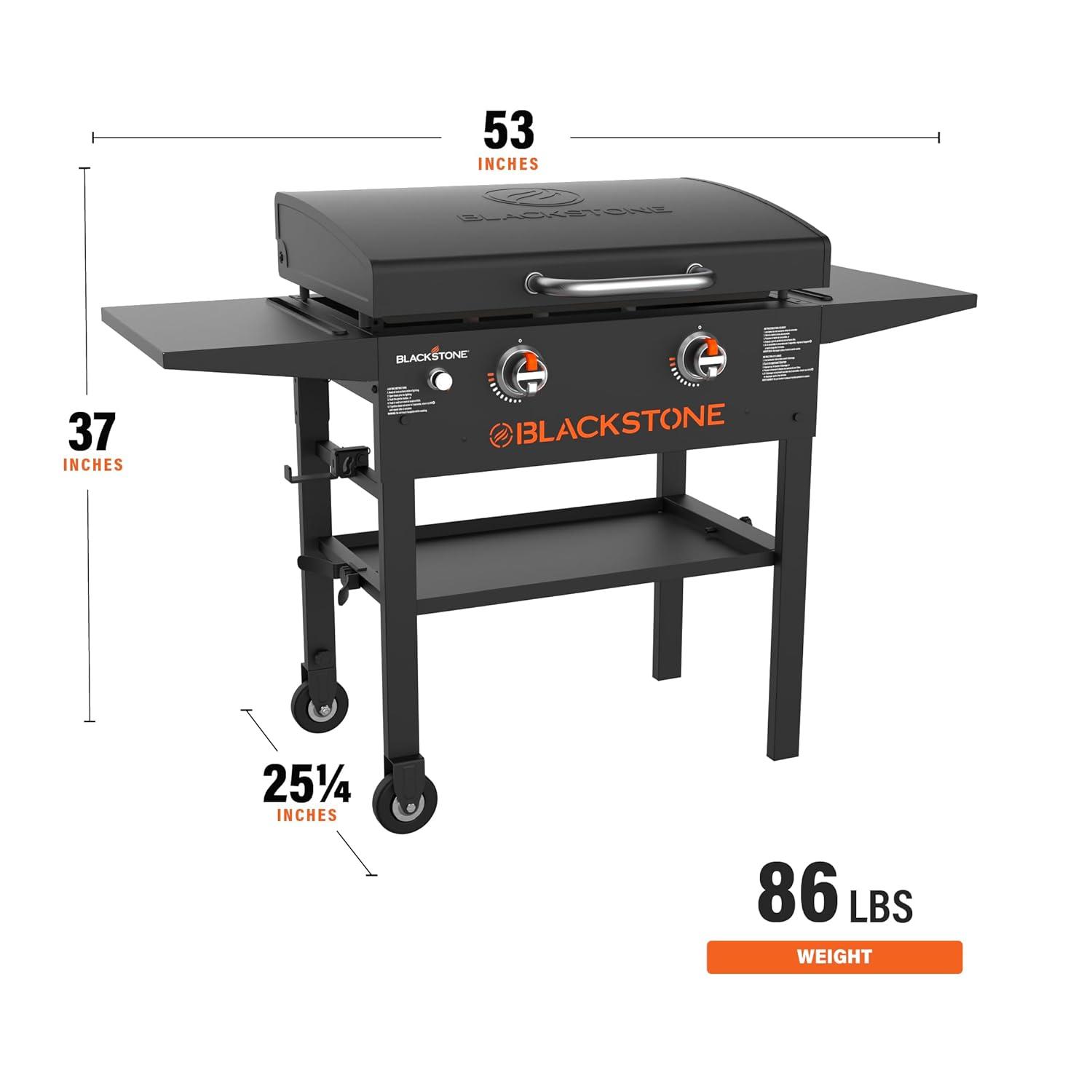 Black 28" Steel Propane Outdoor Griddle with Hood