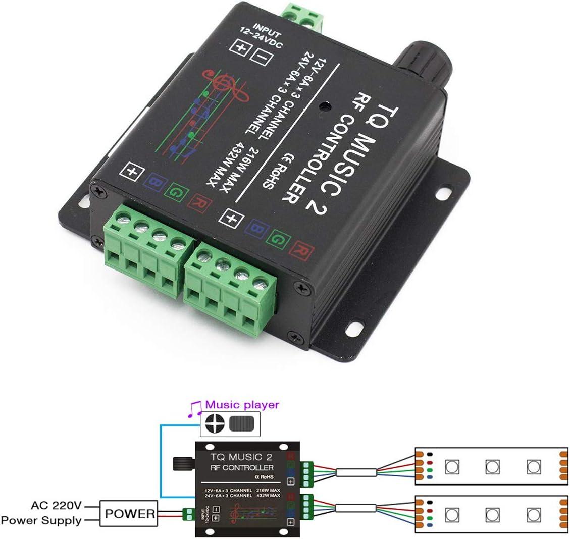 SUPERNIGHT LED RGB Music Touch Controller RF Sensitivety Backlight RF Remote Touching Color 3.5MM Audio 15 Music Modes LED Light Strip Controller