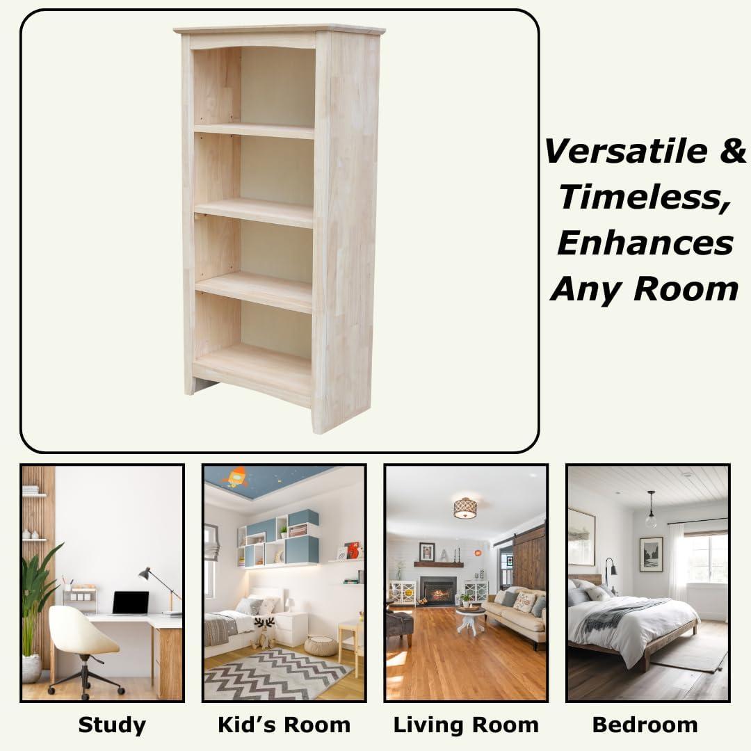 48"x24" Shaker Bookcase Unfinished - International Concepts