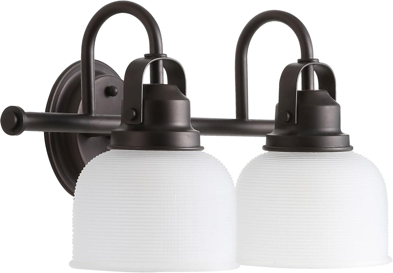 17.25" Metal/Glass Vanity Wall Light, ETL Listed, Bright Bathroom Fixture - JONATHAN Y