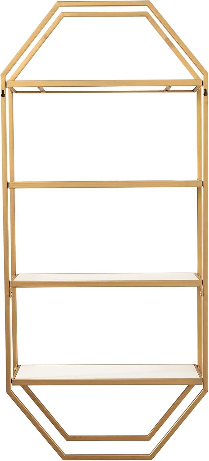 Kate and Laurel Adela Octagon Wood and Metal Shelf