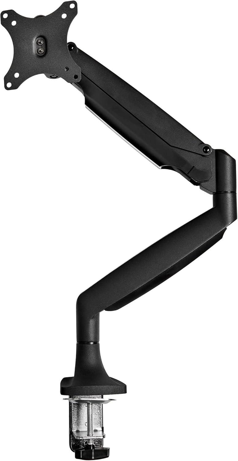 Black Full-Motion Desk Mount Monitor Arm with Riser