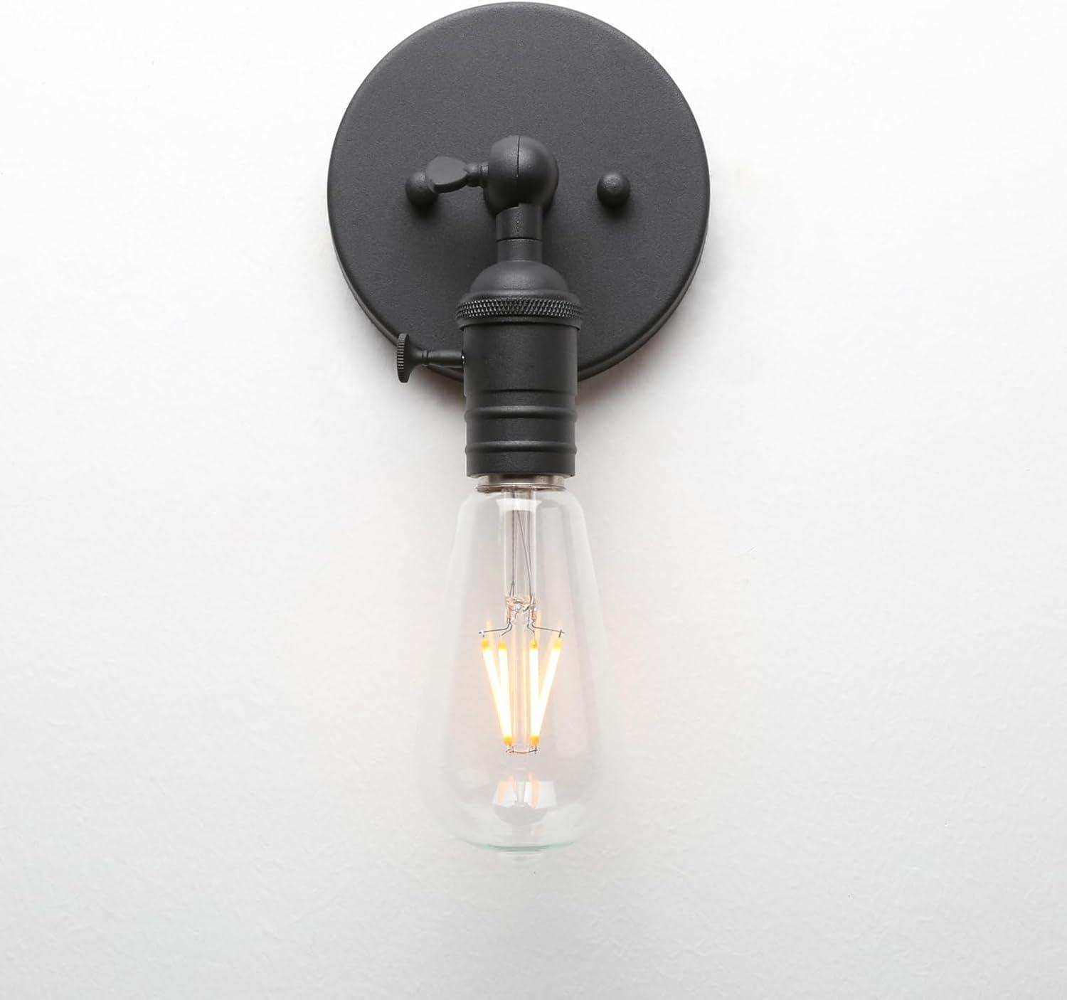 Black Bronze Industrial Wall Sconce with Adjustable Base