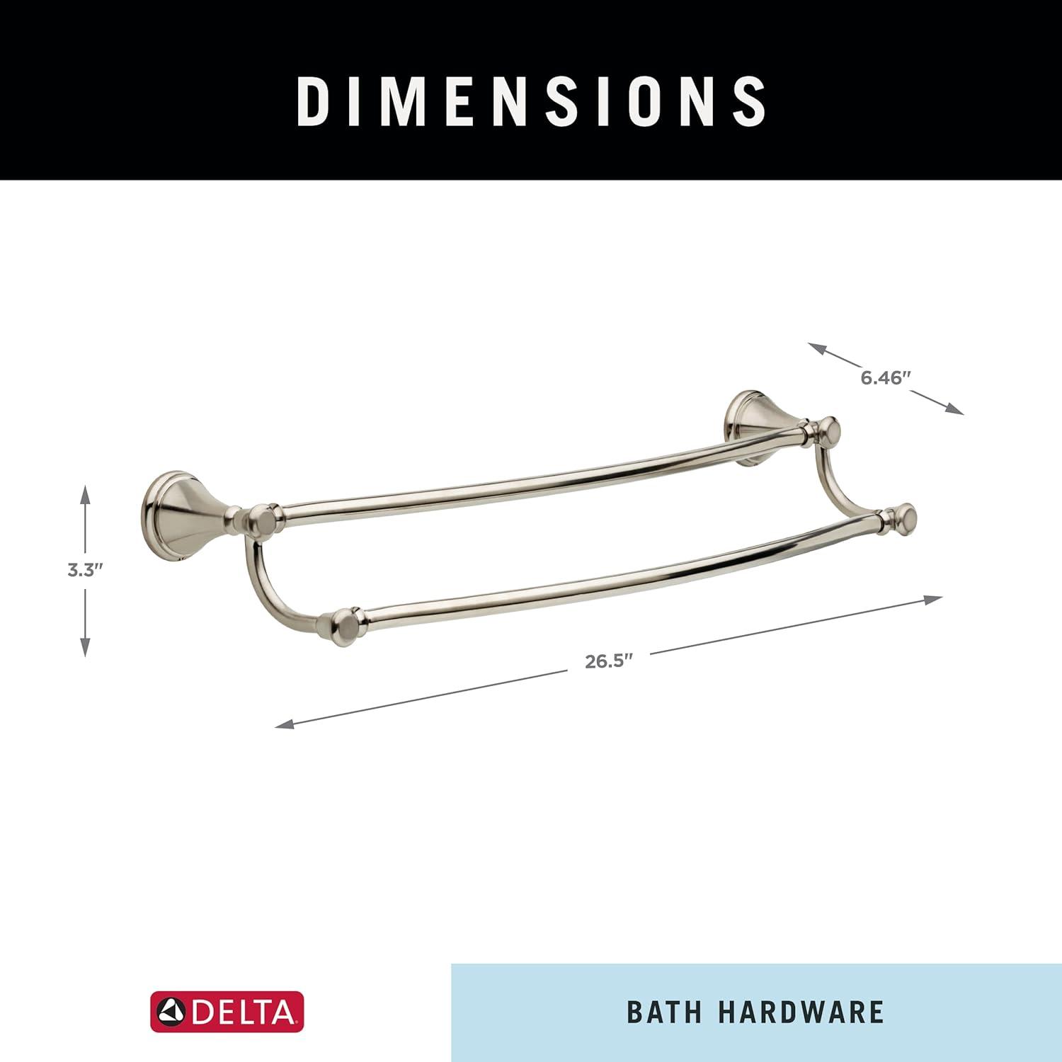 Cassidy 24 in. Wall Mount Double Towel Bar Bath Hardware Accessory