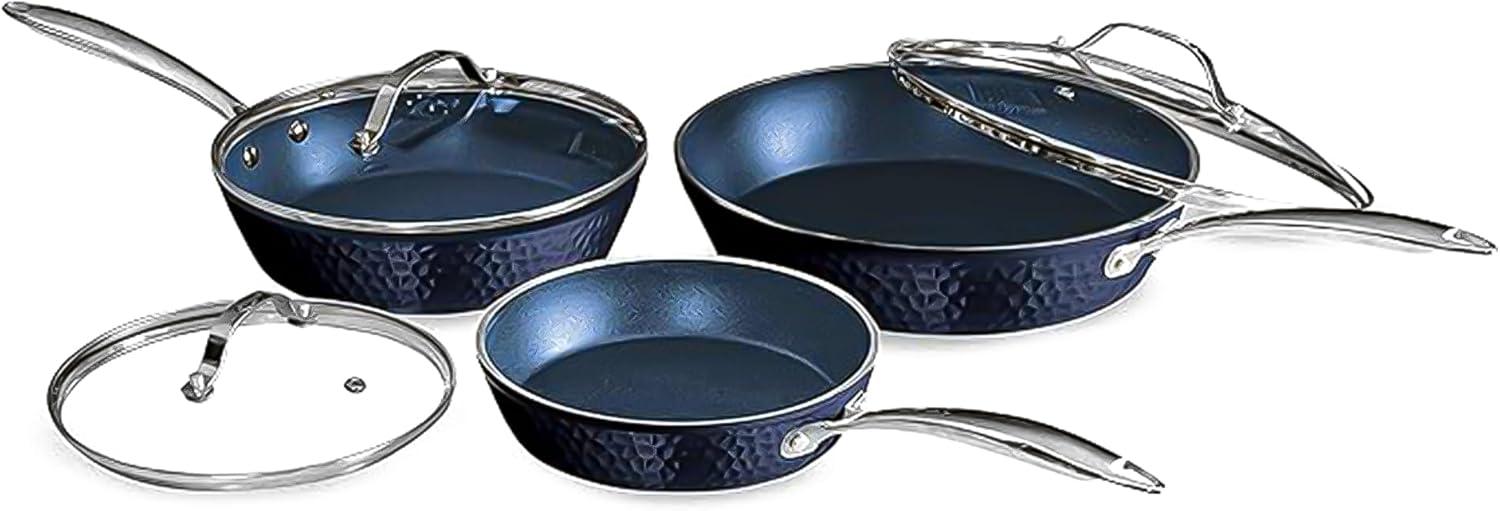 Orgreenic Ceramic Nonstick 6-PC Sauté & Frying Pan Set, 8", 10",12" with Glass Lids