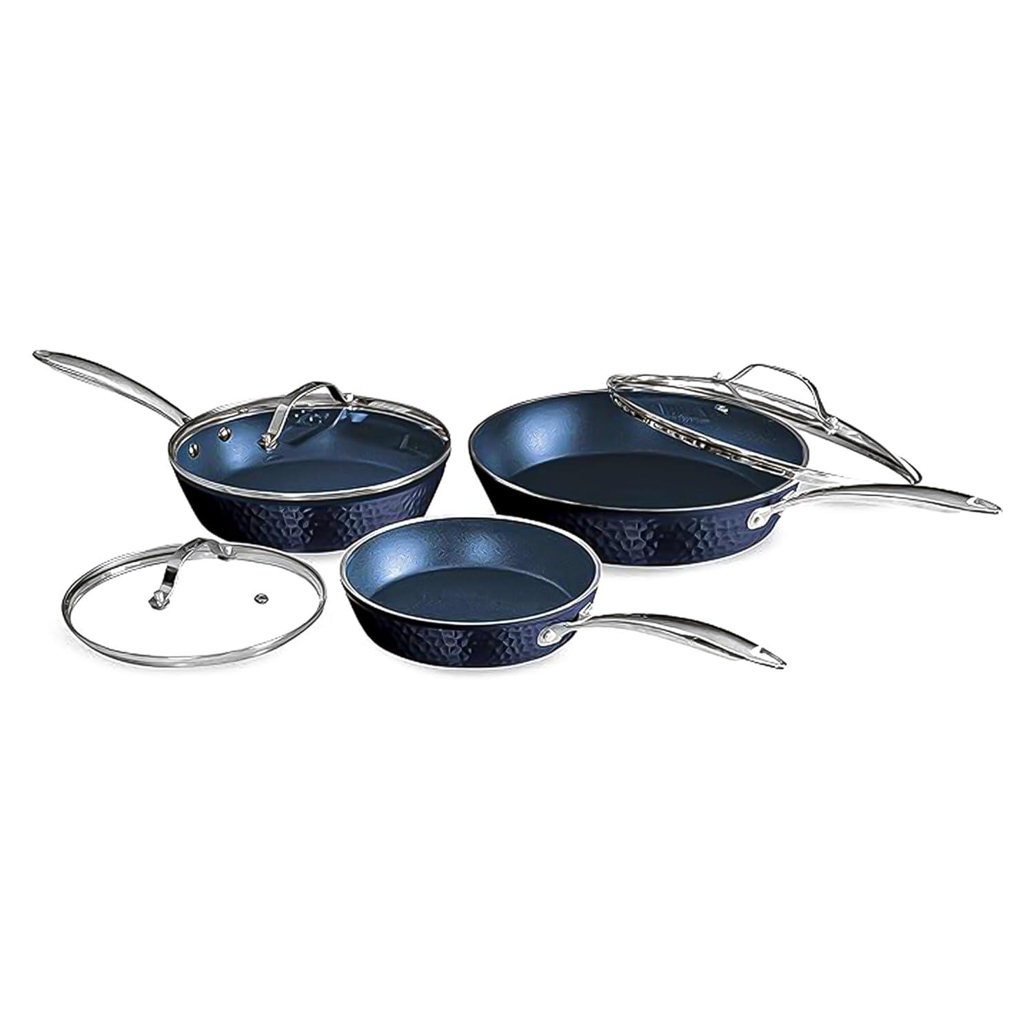Orgreenic Ceramic Nonstick 6-PC Sauté & Frying Pan Set, 8", 10",12" with Glass Lids