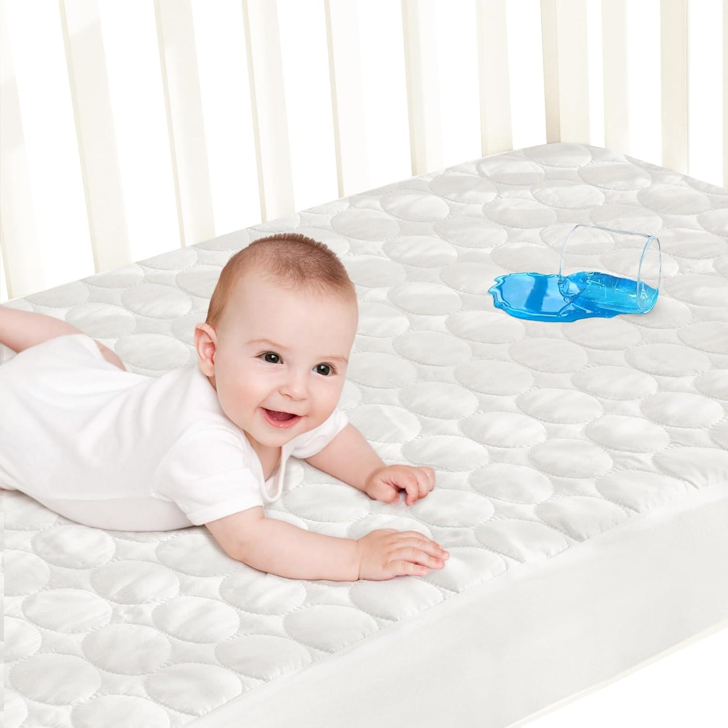 Biloban Toddler Waterproof Crib Mattress Pad Cover(52\"x 28\"), Baby Bed Mattress Protector