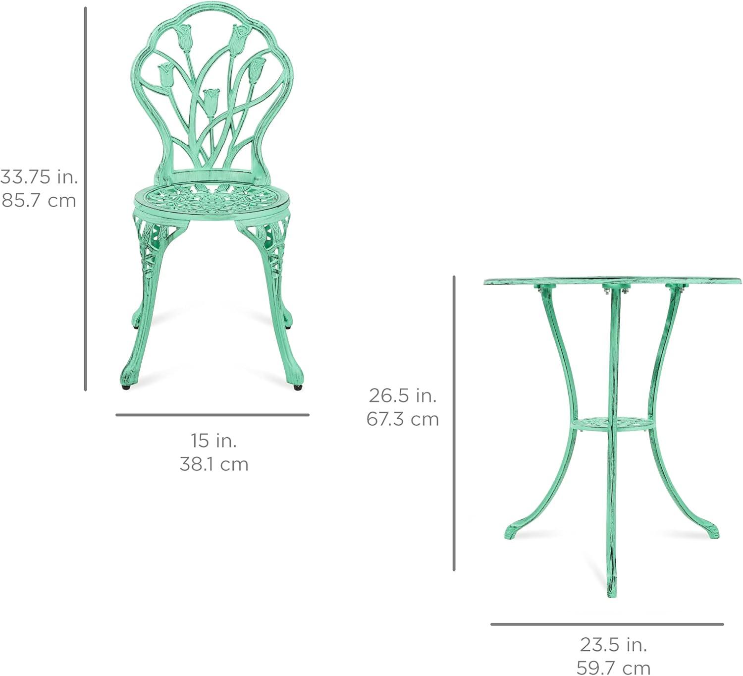 Fleur De Lis Living Fleur De Lis Living 3-Piece Cast Aluminum Patio Bistro Furniture Set W/ Antique Finish - Copper