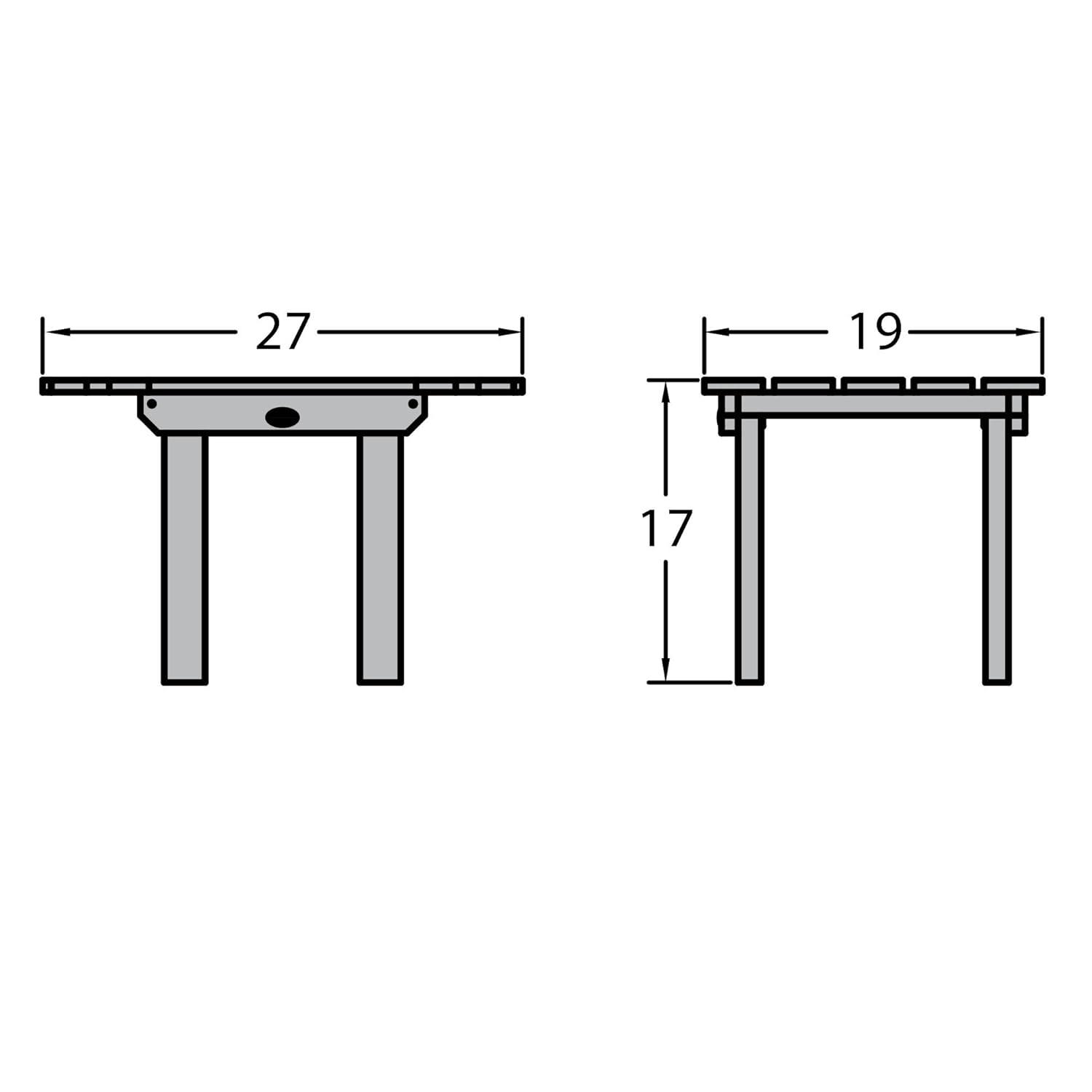 Classic Westport Patio Side Table Black - highwood: Weather-Resistant, Rectangular End Table