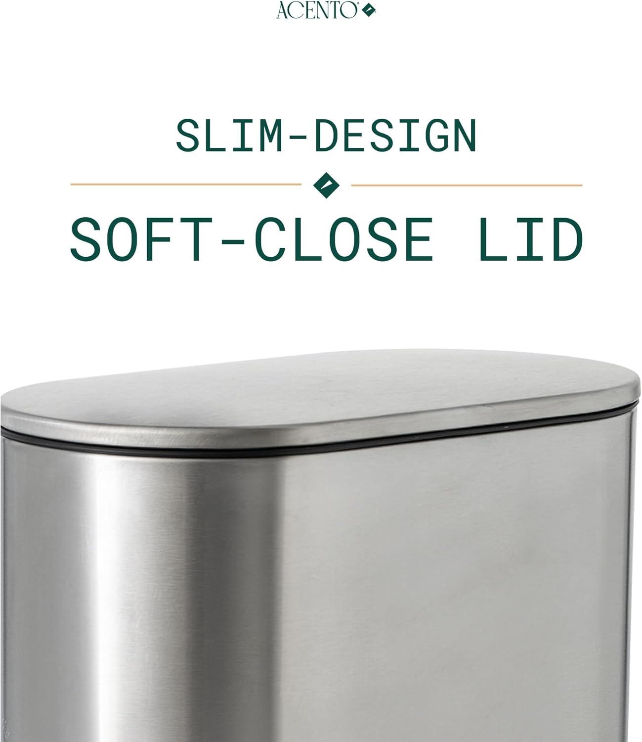 Oval slow-close bathroom wastebin with premium pedal (5L)