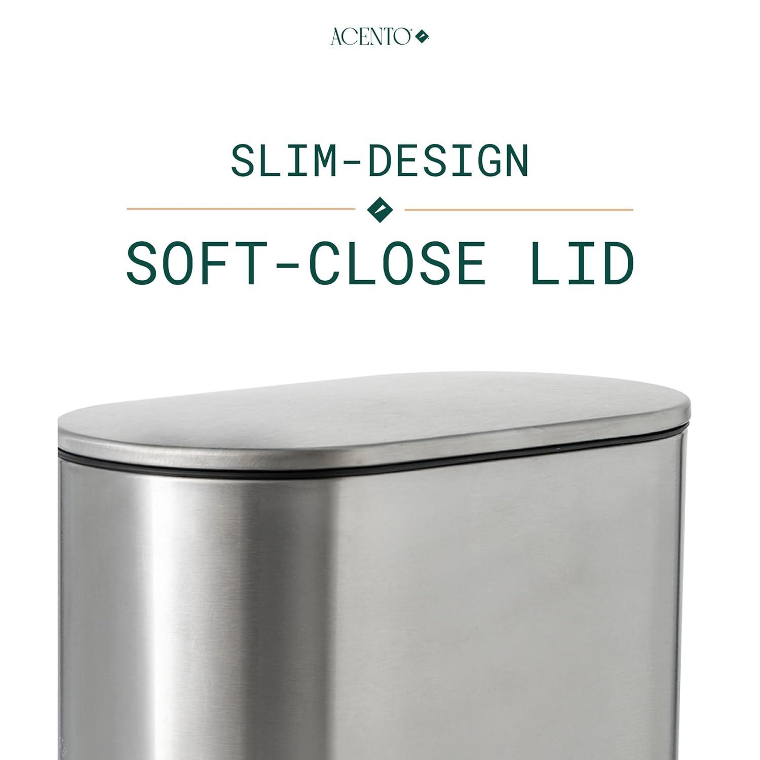 Oval slow-close bathroom wastebin with premium pedal (5L)