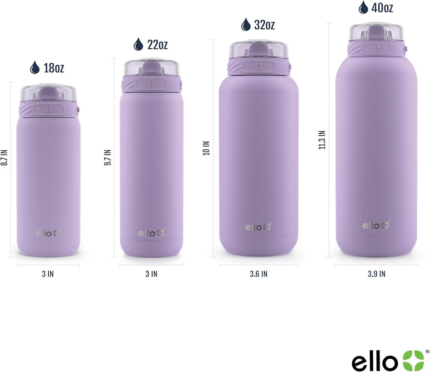 Lilac 32oz Stainless Steel Insulated Water Bottle with Straw