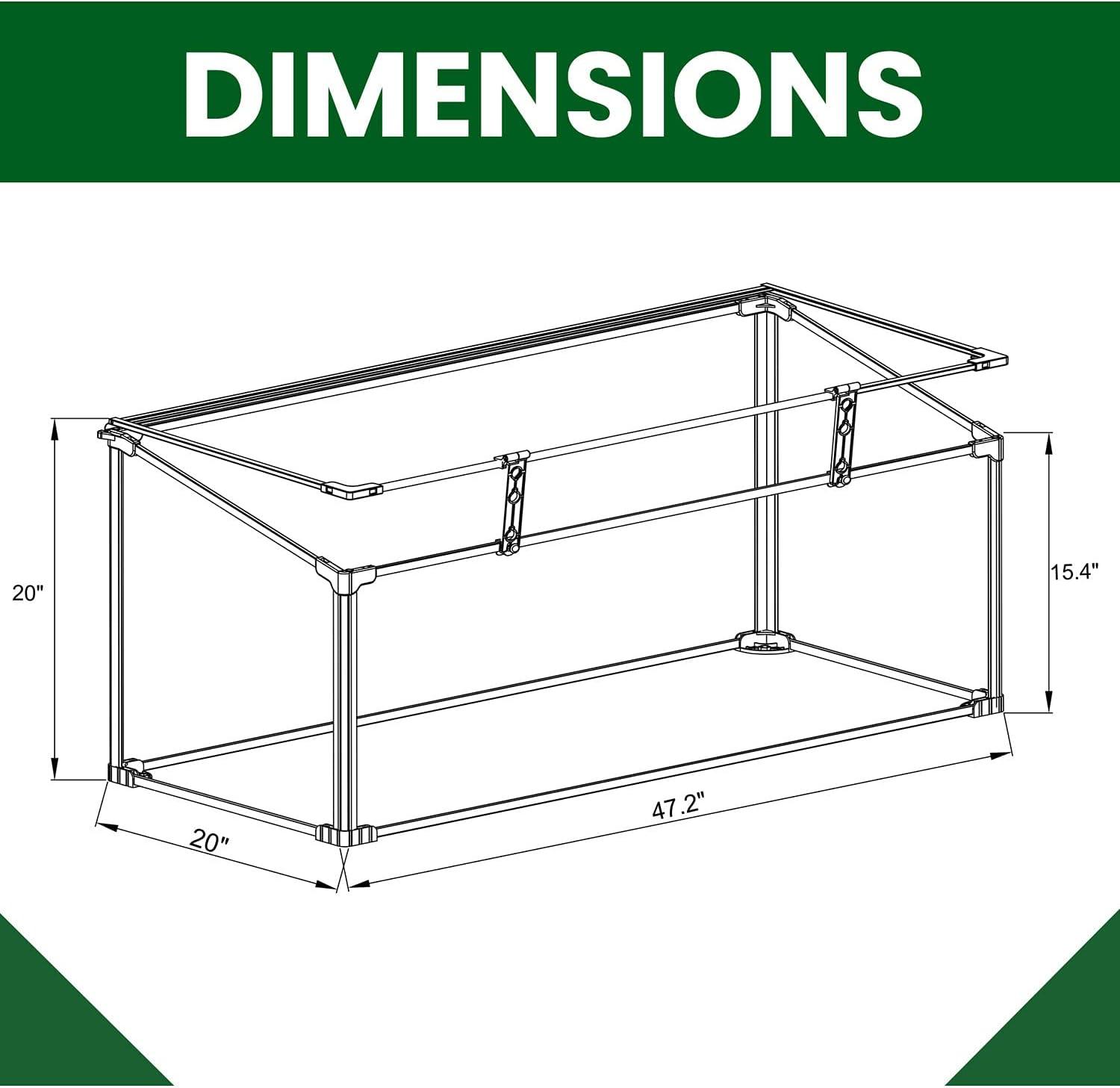 47.2" W x 20" D Cold Frame