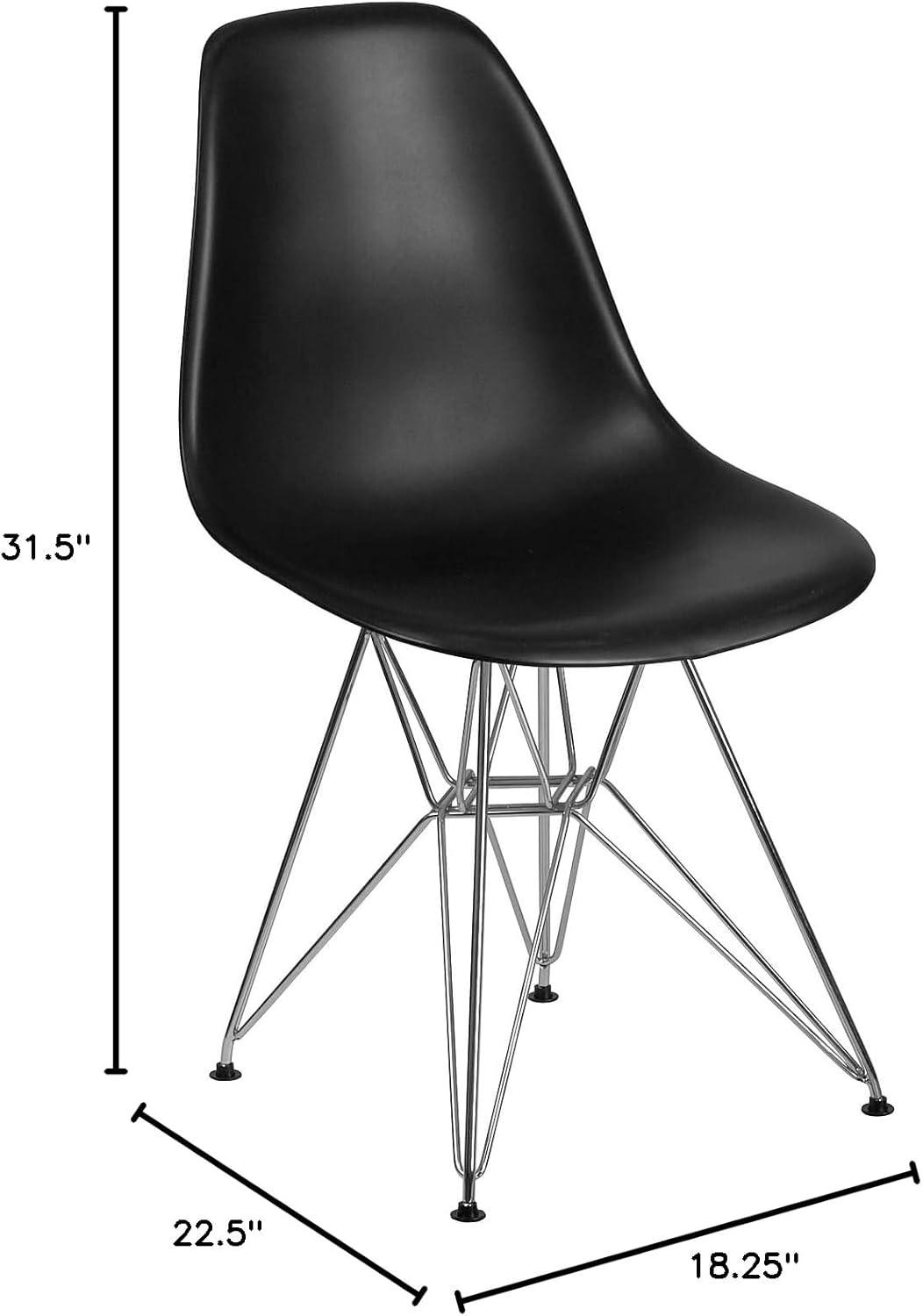 Flash Furniture Elon Series Plastic Chair with Chrome Base