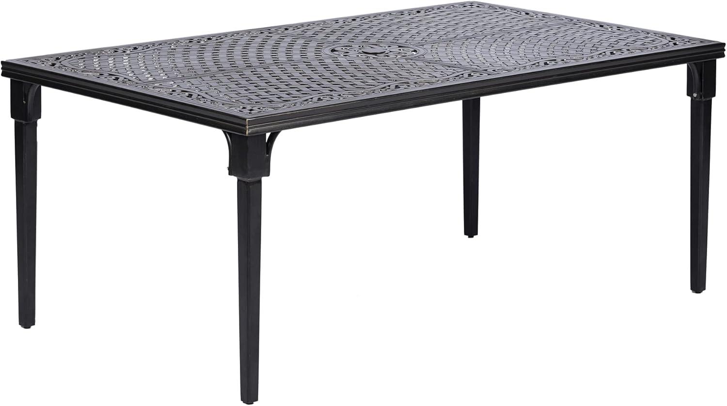 Hanover Brigantine Juego de Comedor Moderno para Exteriores de 7 Piezas / 4 Sillas con Cabestrillo, 2 Balancines Giratorios / Mesa con Tapa de 40'' x 70'' / Clima, Xido, Resistente a UV / Bronceado / BRIGDN7PCSW-2