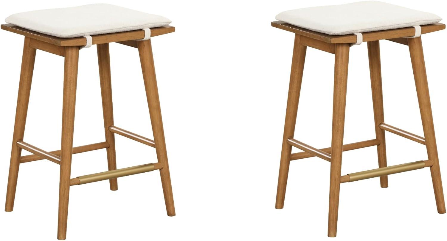 Nathan James Barker Upholstered Counter Stool with Solid Wood Frame