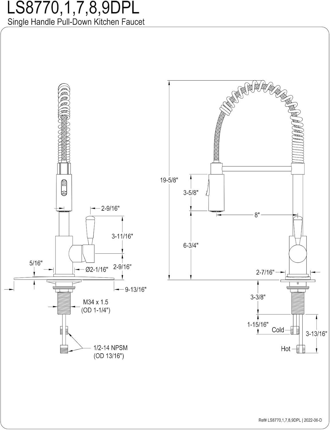 Brushed Nickel Single-Handle Pull-Down Kitchen Faucet