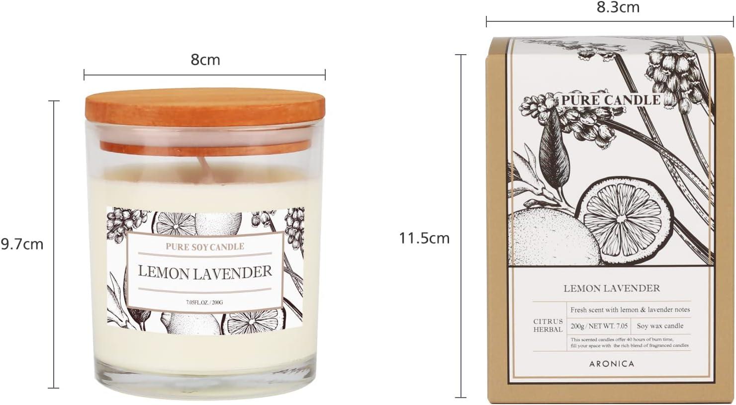 Lemon Lavender Pure Soy Candle with Wooden Lid