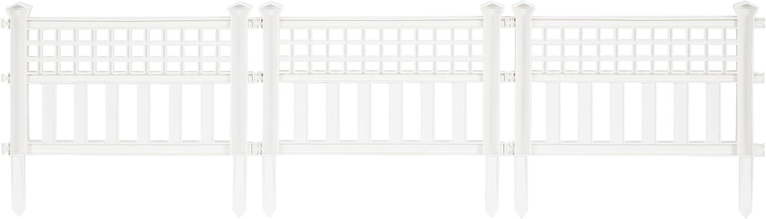 White Resin Decorative Garden Border Fence, 14" x 24"