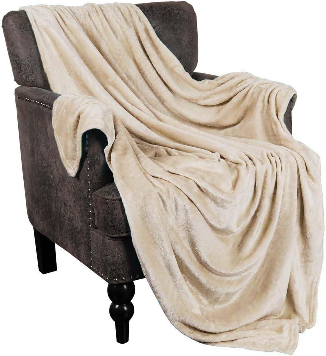 Linen Plush Microfiber Fleece Throw Blanket