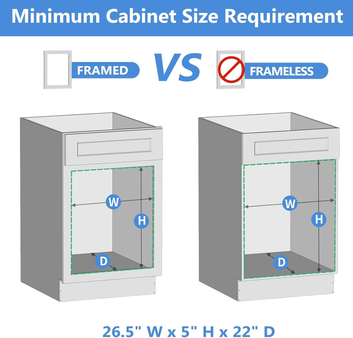 LOVMOR Single Pull Out Cabinet Organizer 25½”W x 21”D, Soft Close Slide Out Drawer Storage Shelves for Kitchen, Wood Cabinet Shelf Pull-Out Organizer Storage for Base Cabinets