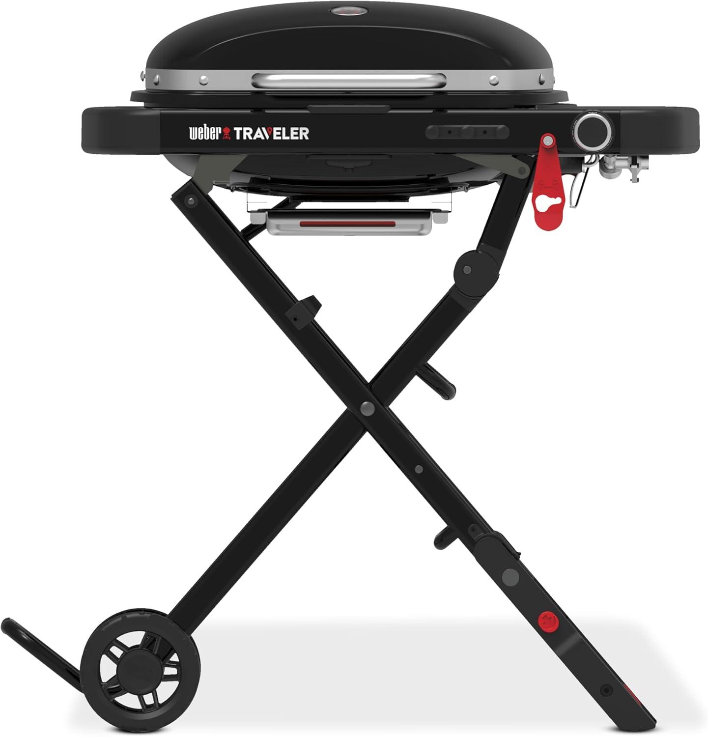 Compact Black Propane Gas Portable Grill with Lid Lock