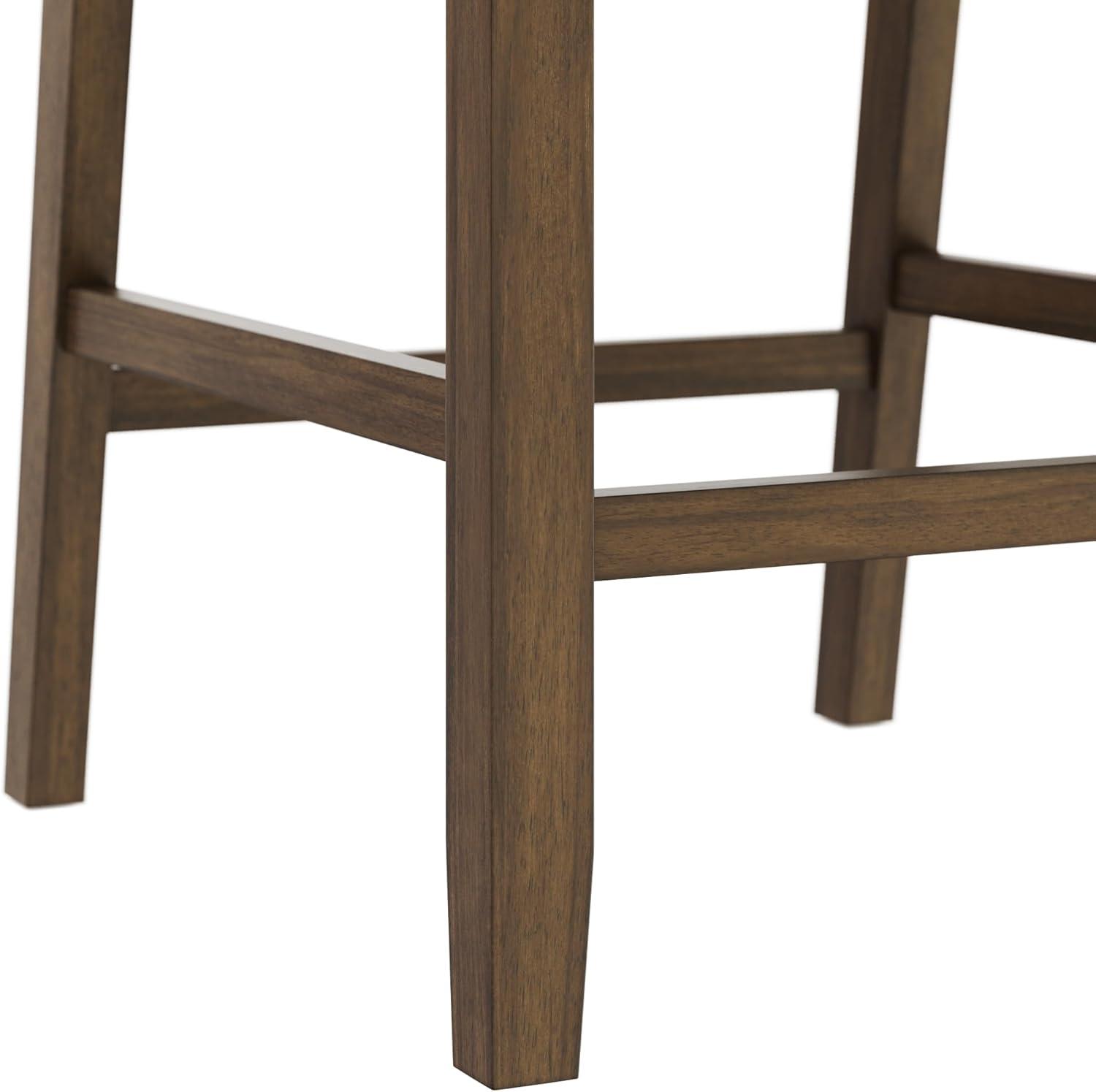 Linus Wood Upholstered Sling Back Barstool - Nathan James