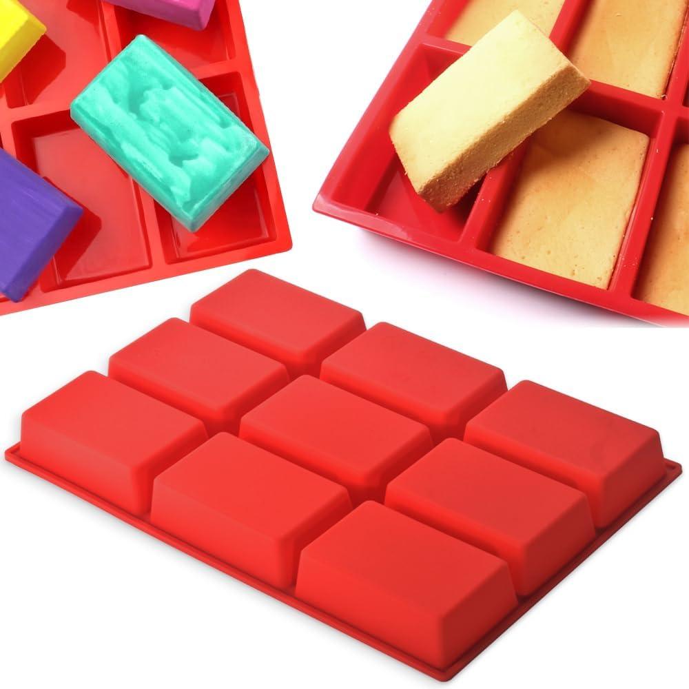 Red Silicone Non-Stick 9-Cavity Mini Loaf Pan Set