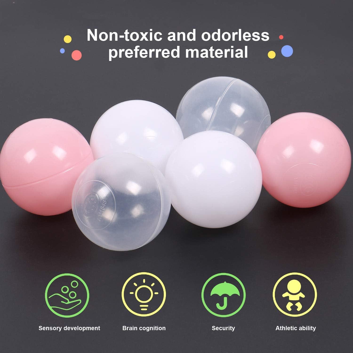 Anvazise 100Pcs Ball Pit Balls Thickened Eco-friendly Smooth Reusable Bite-resistant Hand-on Ability PE Material Macaron Color Pit Balls Kindergarten Toy