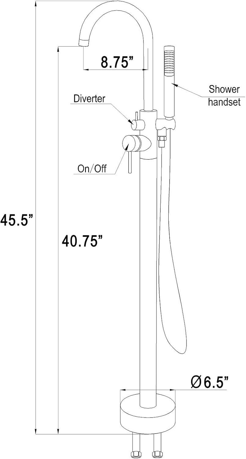 Double Handle Floor Mounted Freestanding Tub Filler
